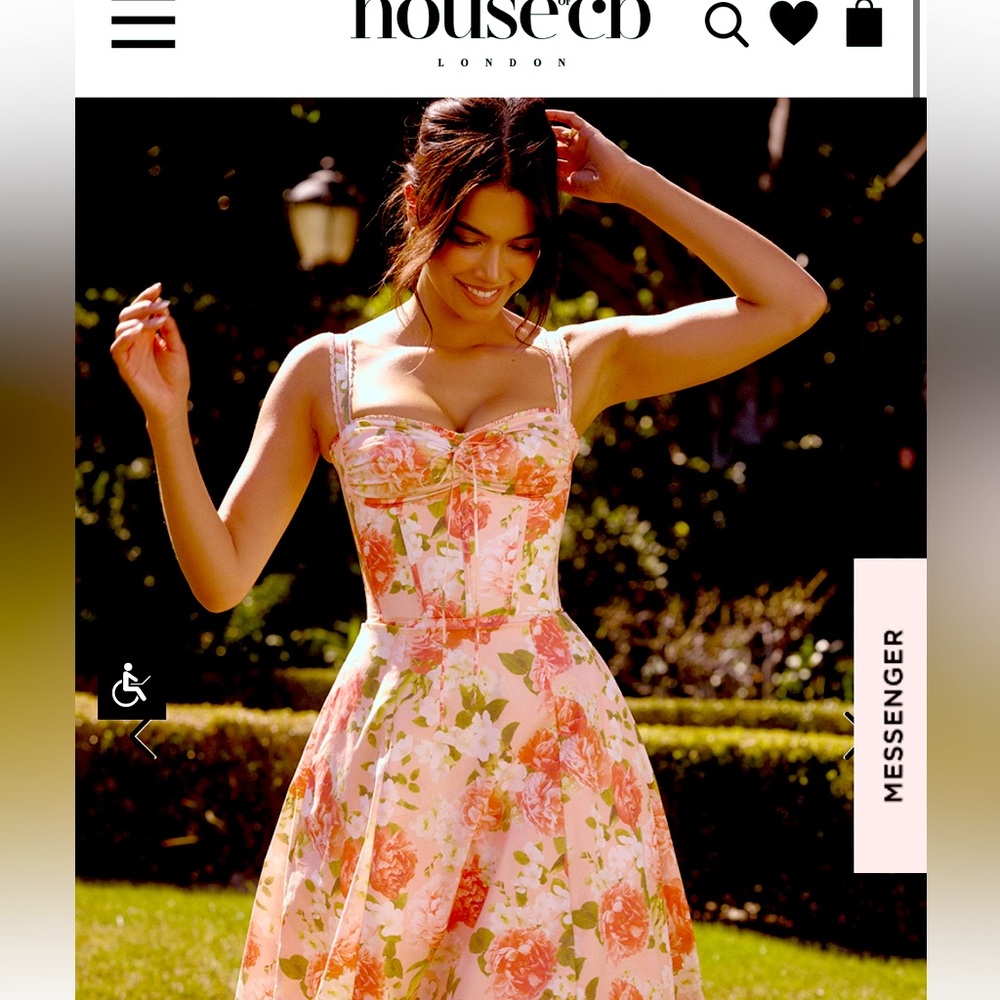 House of cb rosemary dress in peony xs